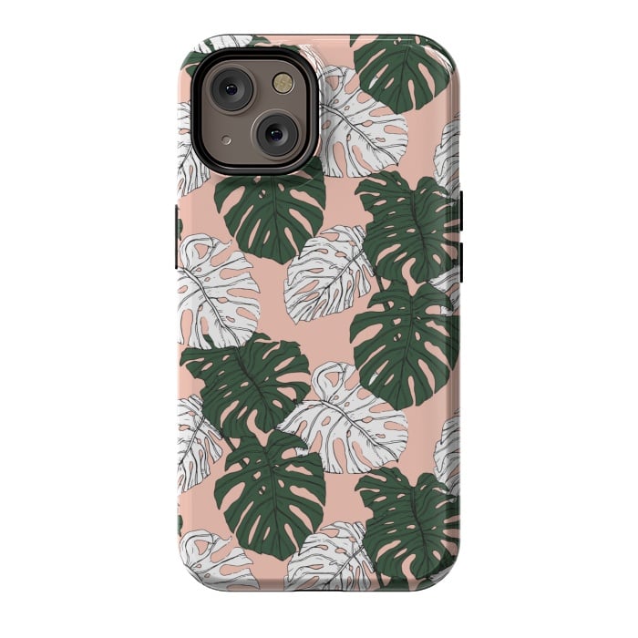 iPhone 14 StrongFit Hand drawing monstera pastel color by Mmartabc