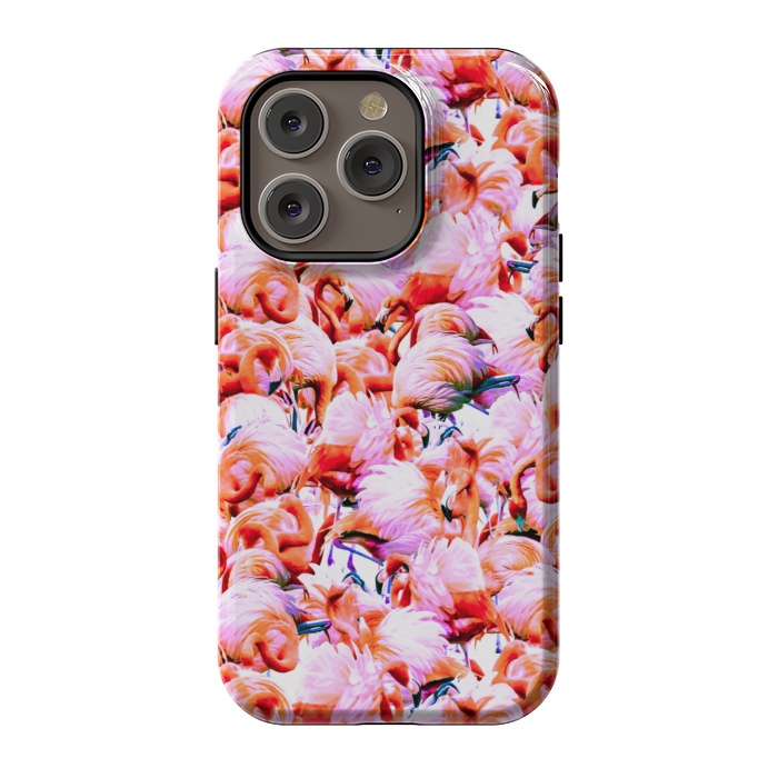 iPhone 14 Pro StrongFit Dream of pink flamingos by Mmartabc