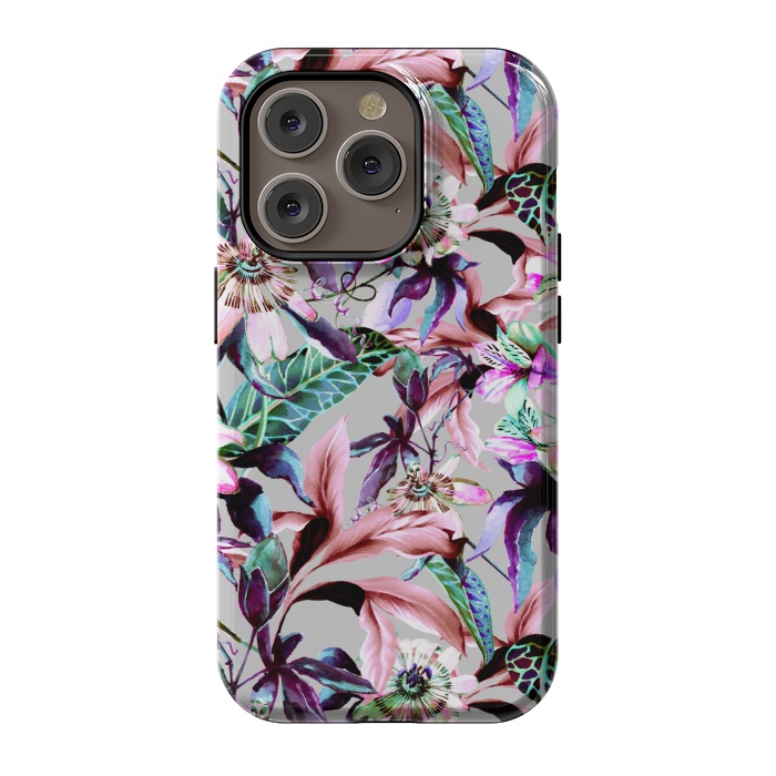 iPhone 14 Pro StrongFit Violet botanical paradise by Mmartabc