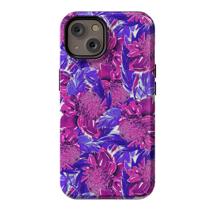 iPhone 14 StrongFit Ultra violet proteas meadow by Mmartabc