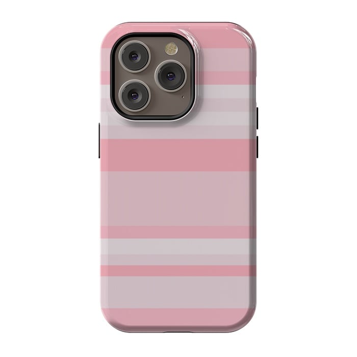 iPhone 14 Pro StrongFit Pink Stripes by Dhruv Narelia