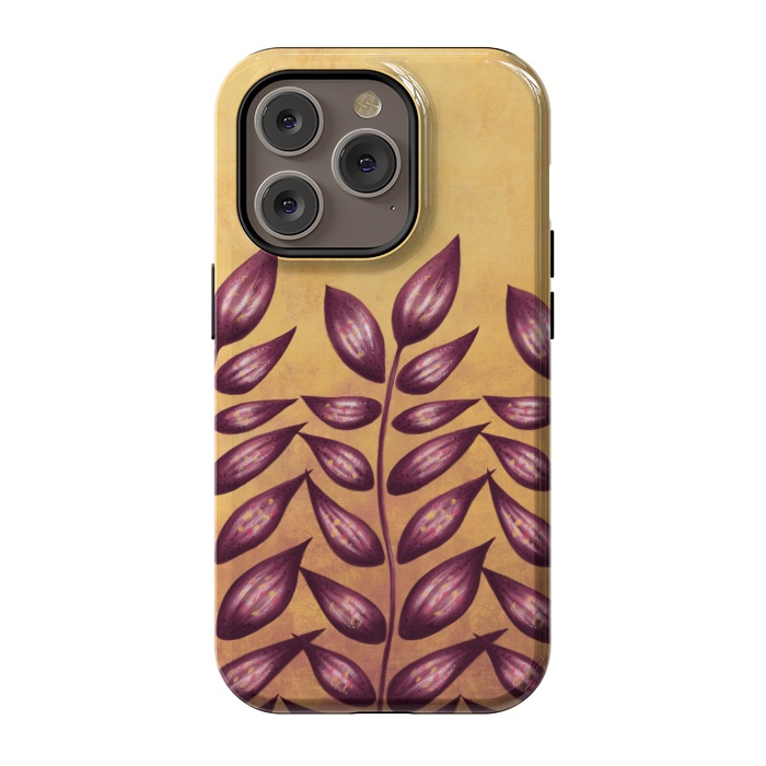 iPhone 14 Pro StrongFit Abstract Plant With Purple Leaves by Boriana Giormova