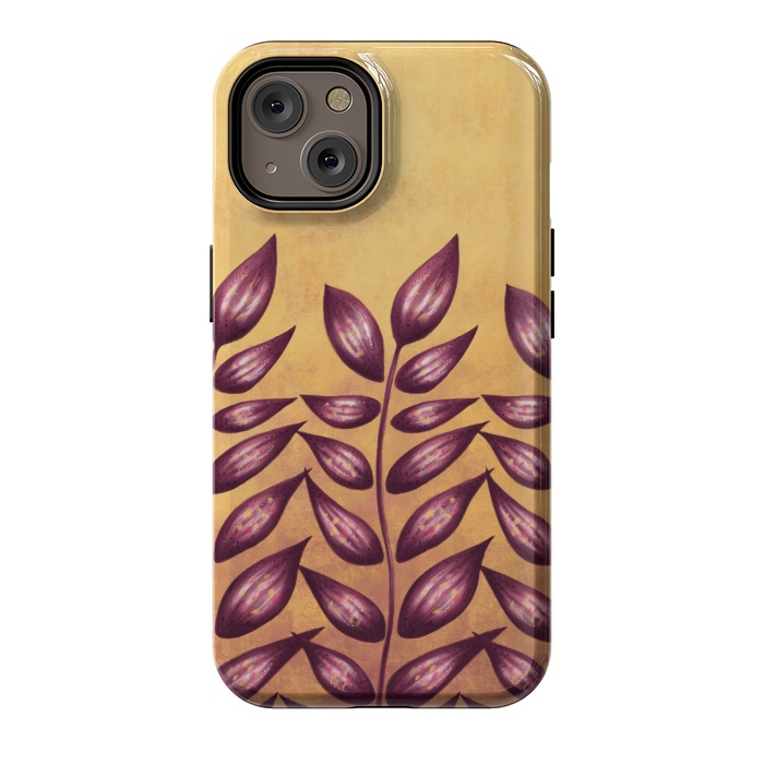 iPhone 14 StrongFit Abstract Plant With Purple Leaves by Boriana Giormova