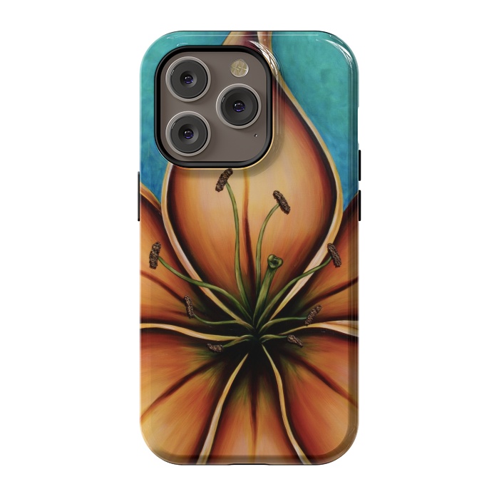 iPhone 14 Pro StrongFit Fire Lily  by Denise Cassidy Wood