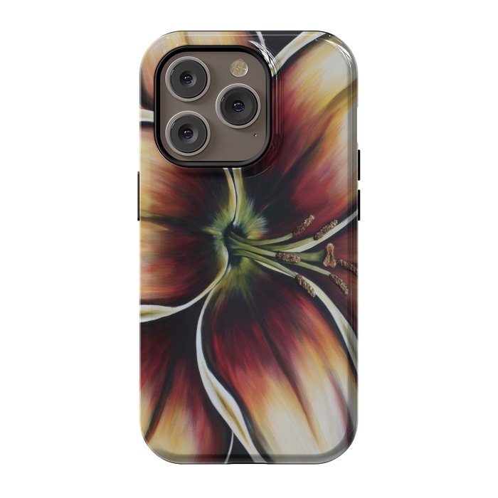 iPhone 14 Pro StrongFit Sunset Lily by Denise Cassidy Wood