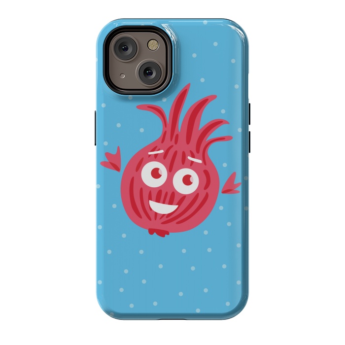 iPhone 14 StrongFit Cute Red Onion Character by Boriana Giormova
