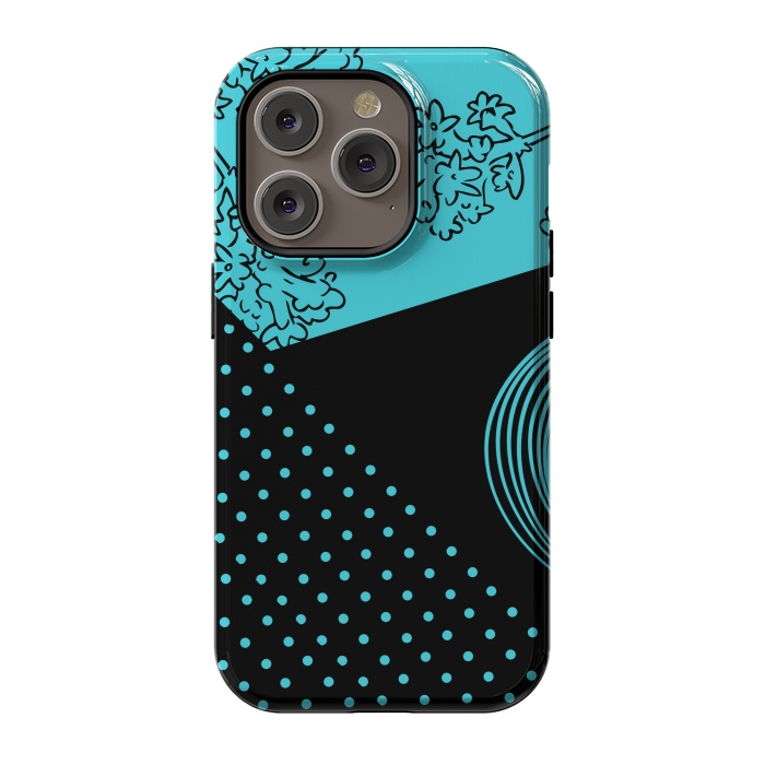 iPhone 14 Pro StrongFit blue floral pattern by MALLIKA