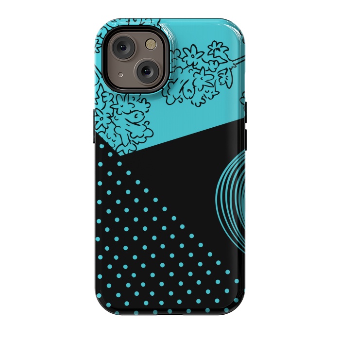 iPhone 14 StrongFit blue floral pattern by MALLIKA