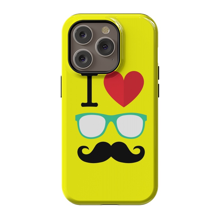 iPhone 14 Pro StrongFit I Love Moustache by Dhruv Narelia