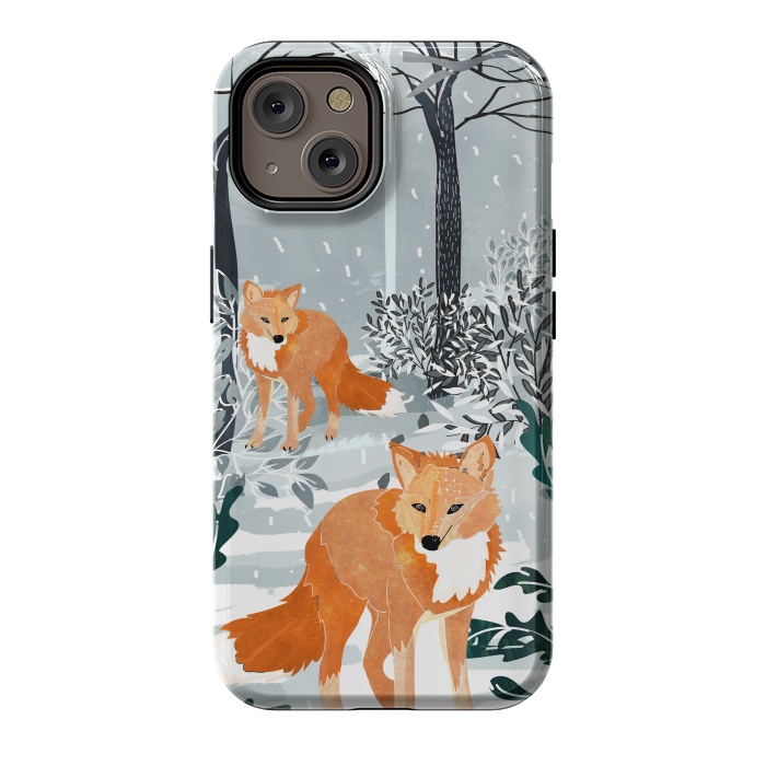 iPhone 14 StrongFit Fox Snow Walk by Uma Prabhakar Gokhale