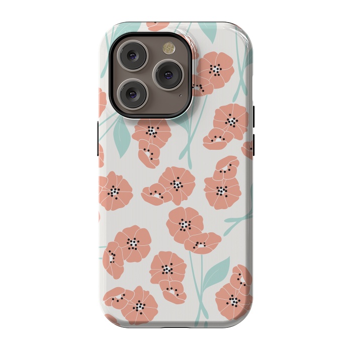 iPhone 14 Pro StrongFit Delicate Flowers White by Jelena Obradovic