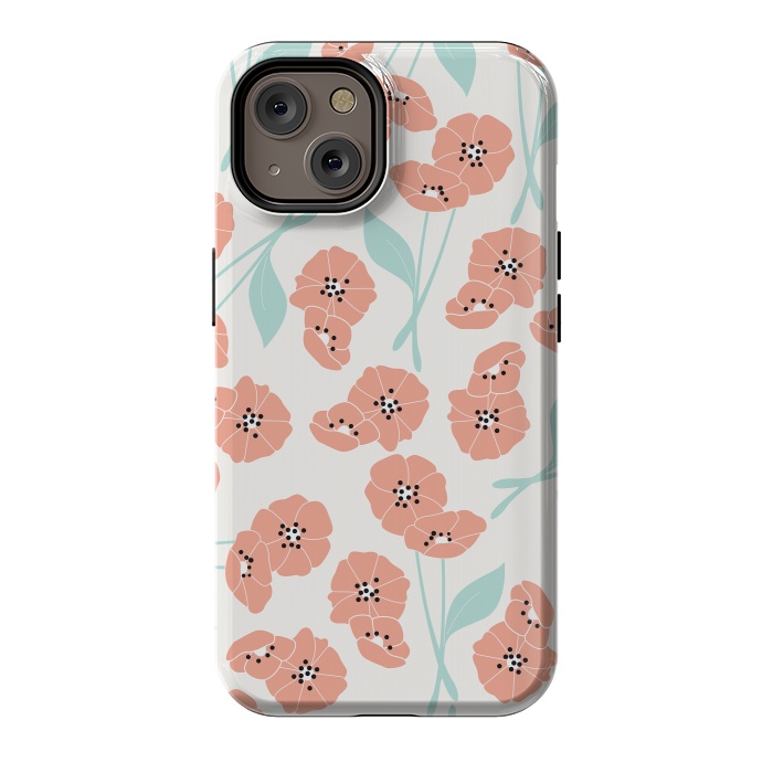 iPhone 14 StrongFit Delicate Flowers White by Jelena Obradovic