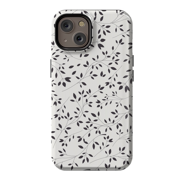 iPhone 14 StrongFit Delicate Floral B&W by Jelena Obradovic