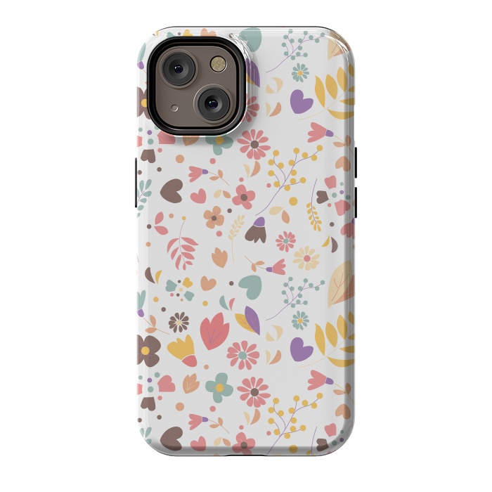 iPhone 14 StrongFit Bohemian Floral White by Jelena Obradovic