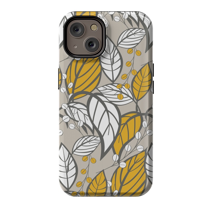 iPhone 14 StrongFit Romantic Floral Beige by Jelena Obradovic