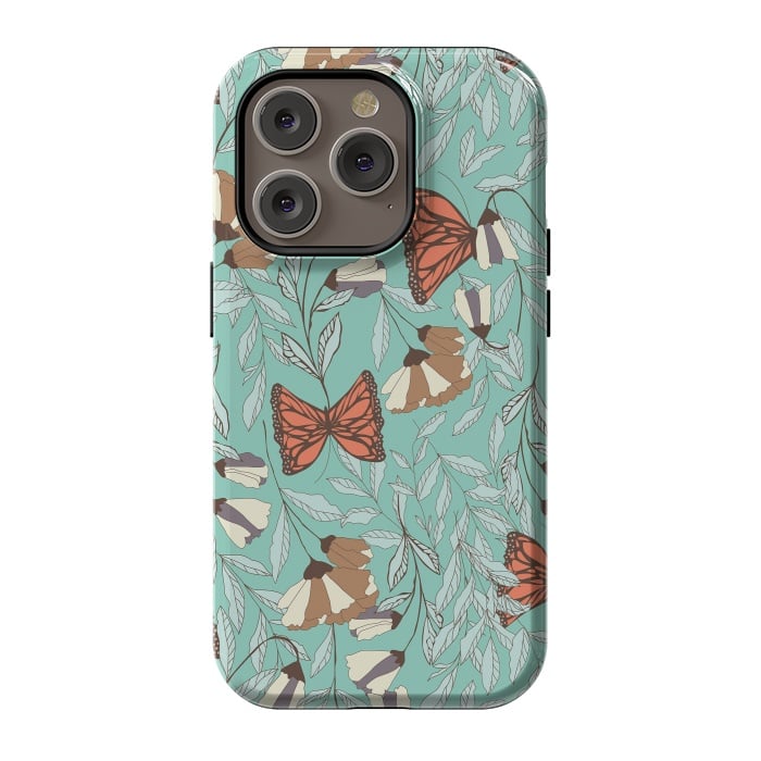 iPhone 14 Pro StrongFit Romantic Butterflies Blue by Jelena Obradovic