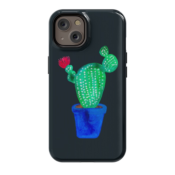 iPhone 14 StrongFit Red Flower Cactus by Amaya Brydon