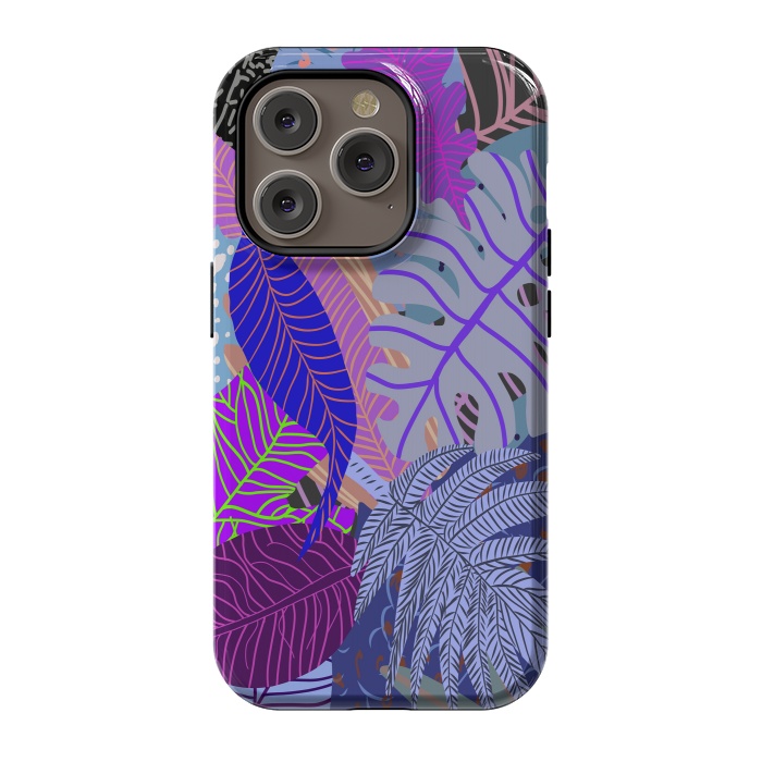 iPhone 14 Pro StrongFit Ultraviolet Faded Nature Leaves by Notsniw