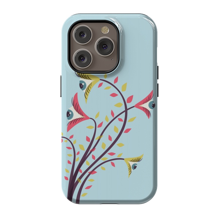 iPhone 14 Pro StrongFit Weird Colorful Watching Eyes Flowers by Boriana Giormova