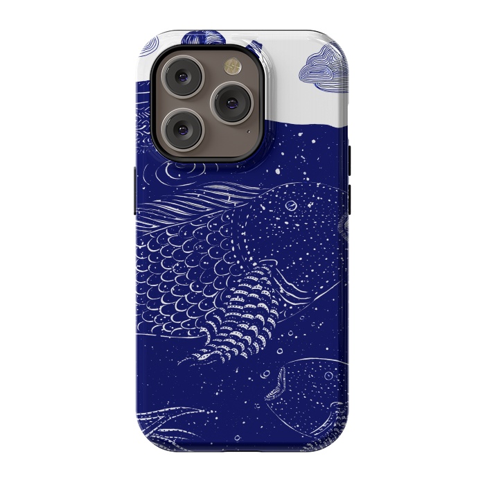 iPhone 14 Pro StrongFit The Blue Shimmering Sea Lights by ECMazur 