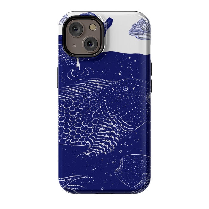 iPhone 14 StrongFit The Blue Shimmering Sea Lights by ECMazur 