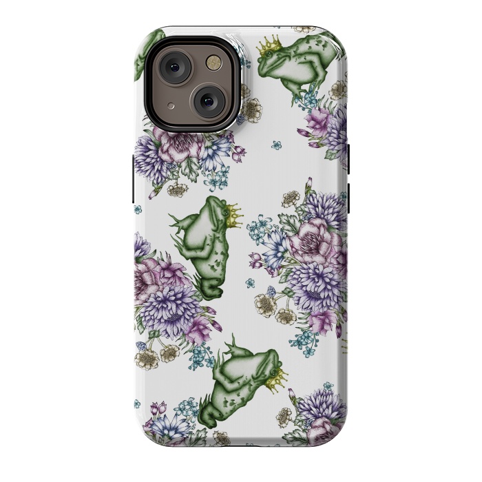 iPhone 14 StrongFit Frog Prince Floral Pattern by ECMazur 