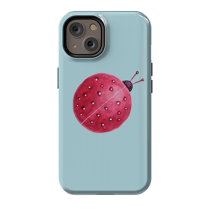 iPhone 14 StrongFit Pretty Spherical Abstract Watercolor Ladybug by Boriana Giormova