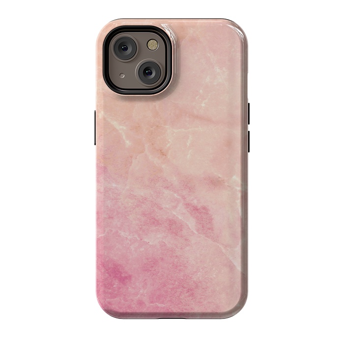 iPhone 14 StrongFit Peach pink marble by Oana 