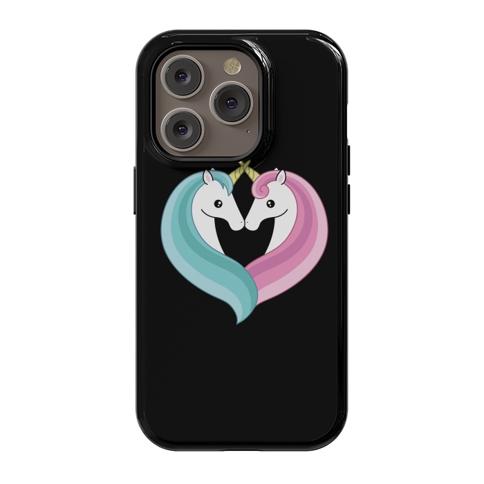 iPhone 14 Pro StrongFit Unicorn heart by Laura Nagel