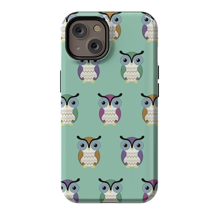 iPhone 14 StrongFit owl pattern by Laura Nagel