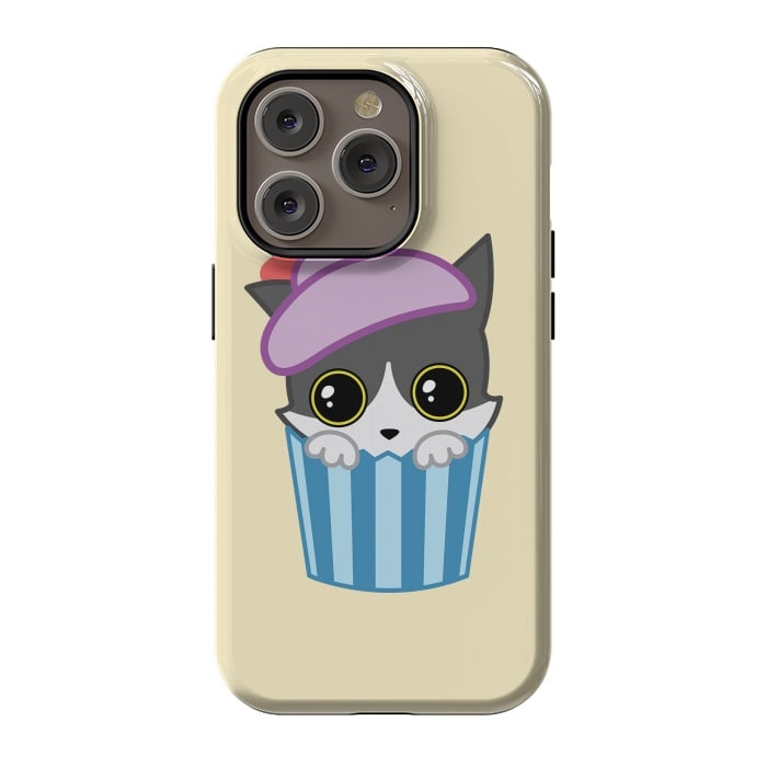 iPhone 14 Pro StrongFit Cupcake kitty by Laura Nagel