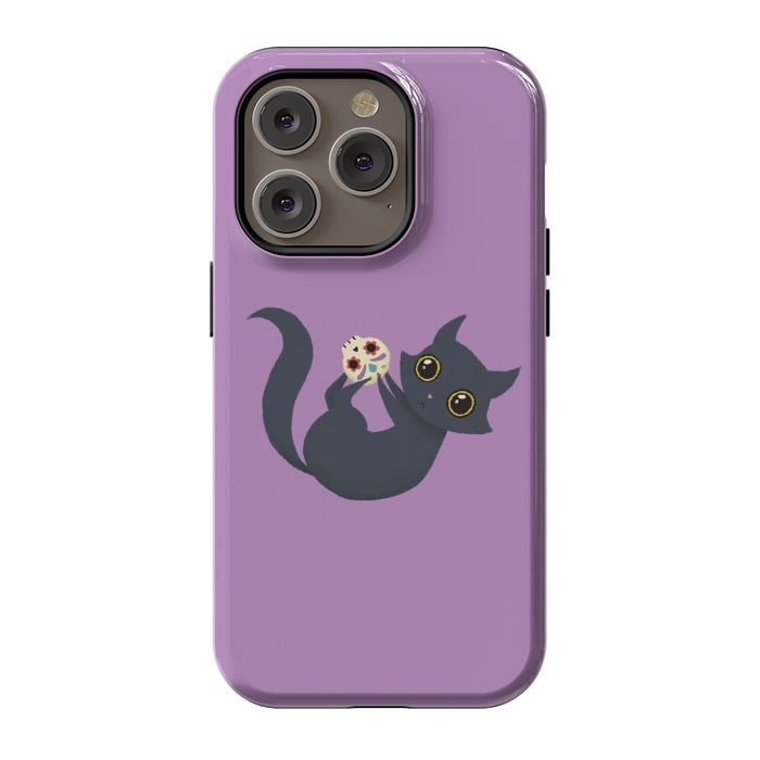 iPhone 14 Pro StrongFit Kitty sugar skull by Laura Nagel