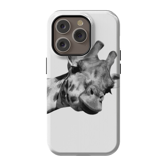 iPhone 14 Pro StrongFit Black and White Giraffe by Alemi