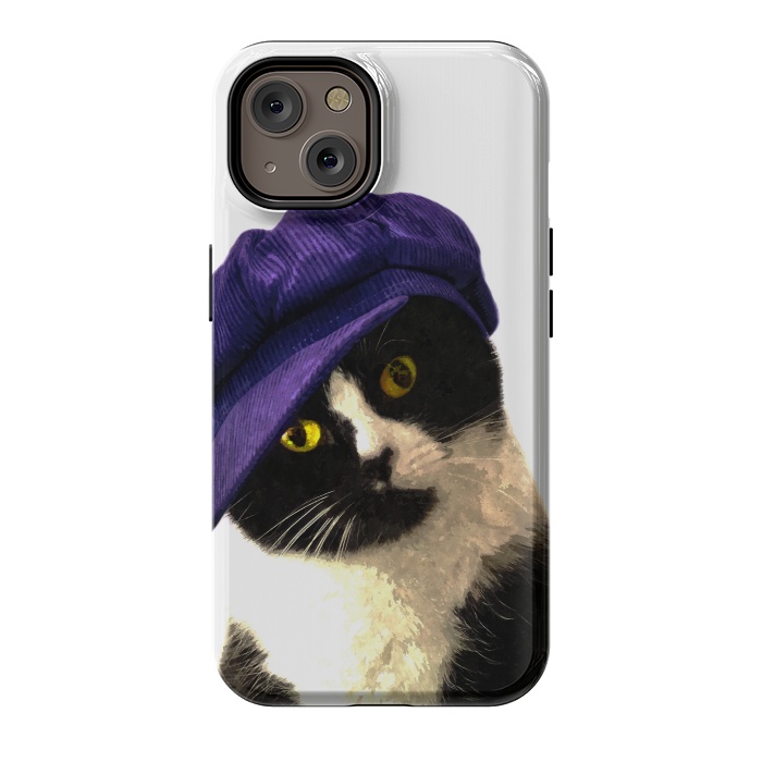 iPhone 14 StrongFit Cute Cat Blue Hat by Alemi