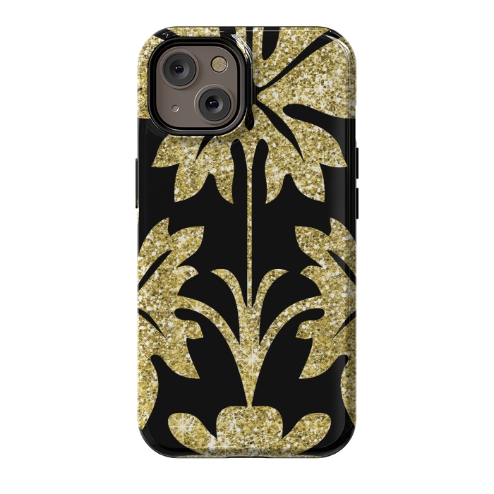 iPhone 14 StrongFit Gold Glitter Black Background by Alemi