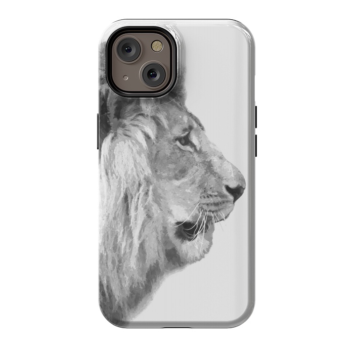 iPhone 14 StrongFit Black and White Lion Profile by Alemi