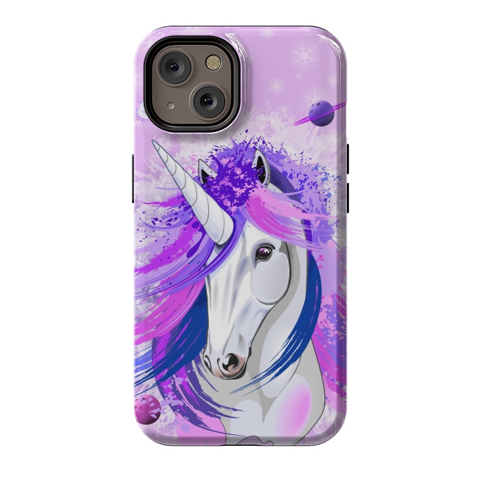 iPhone 14 StrongFit Unicorn Spirit Pink and Purple Mythical Creature by BluedarkArt