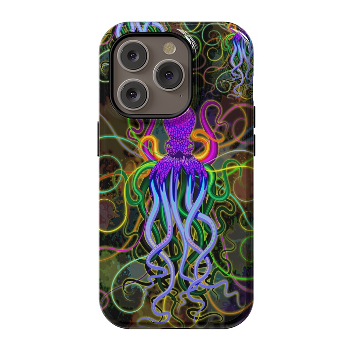 iPhone 14 Pro StrongFit Octopus Psychedelic Luminescence by BluedarkArt