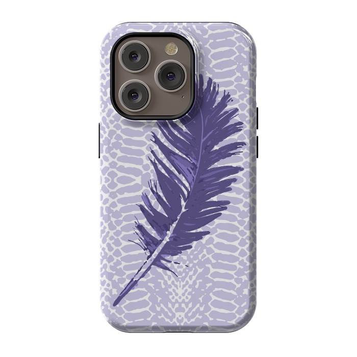 iPhone 14 Pro StrongFit Violet feather by Julia Grifol
