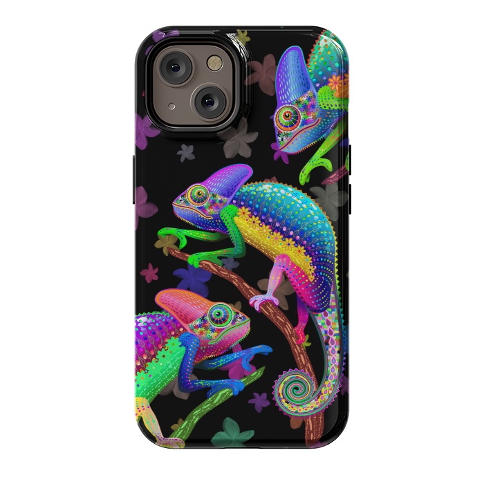 iPhone 14 StrongFit Chameleon Fantasy Rainbow Colors by BluedarkArt