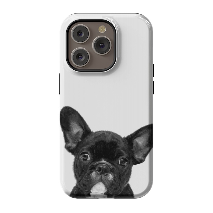 iPhone 14 Pro StrongFit Black and White French Bulldog by Alemi