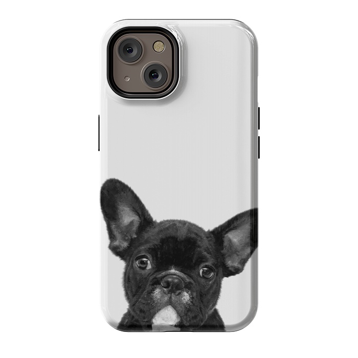 iPhone 14 StrongFit Black and White French Bulldog by Alemi