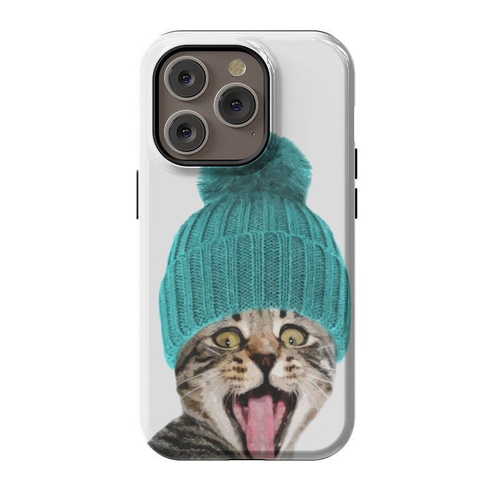 iPhone 14 Pro StrongFit Cat with Hat Portrait by Alemi