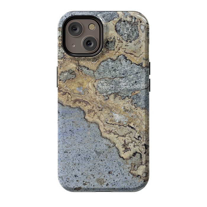 iPhone 14 StrongFit Blue and Gold Marble by Alemi