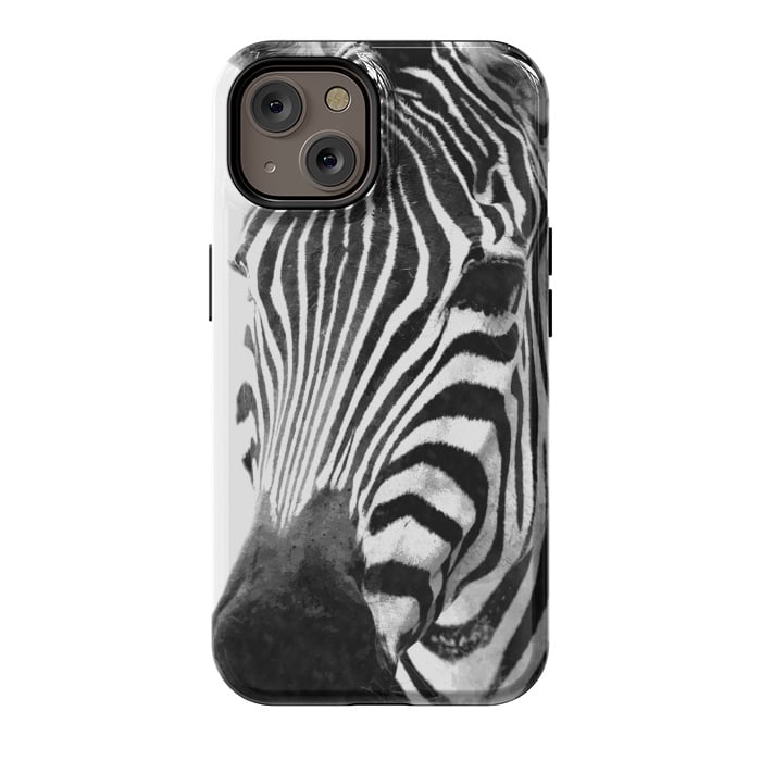 iPhone 14 StrongFit Black and White Zebra by Alemi