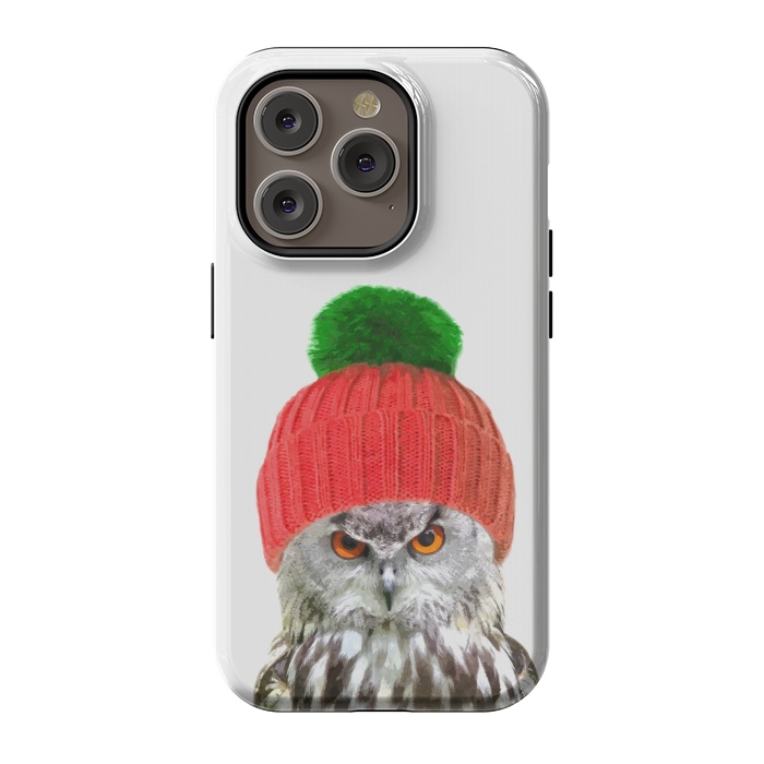 iPhone 14 Pro StrongFit Funny Owl Portrait by Alemi