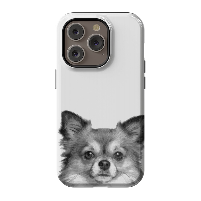 iPhone 14 Pro StrongFit Black and White Chihuahua Portrait by Alemi