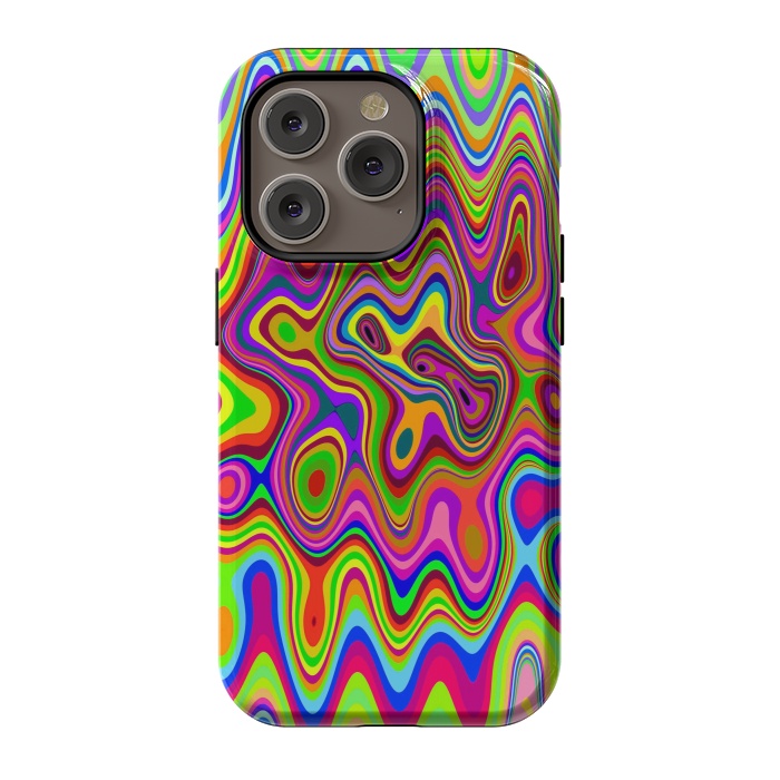 iPhone 14 Pro StrongFit Psychedelic Glowing Colors Pattern by BluedarkArt