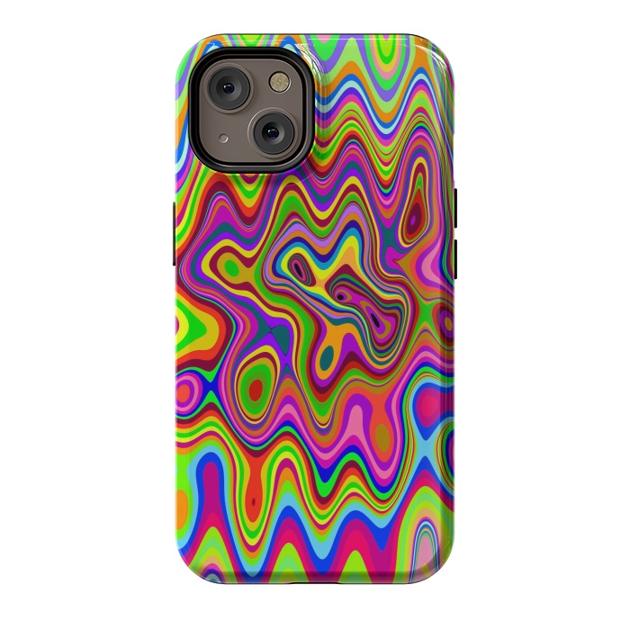 iPhone 14 StrongFit Psychedelic Glowing Colors Pattern by BluedarkArt