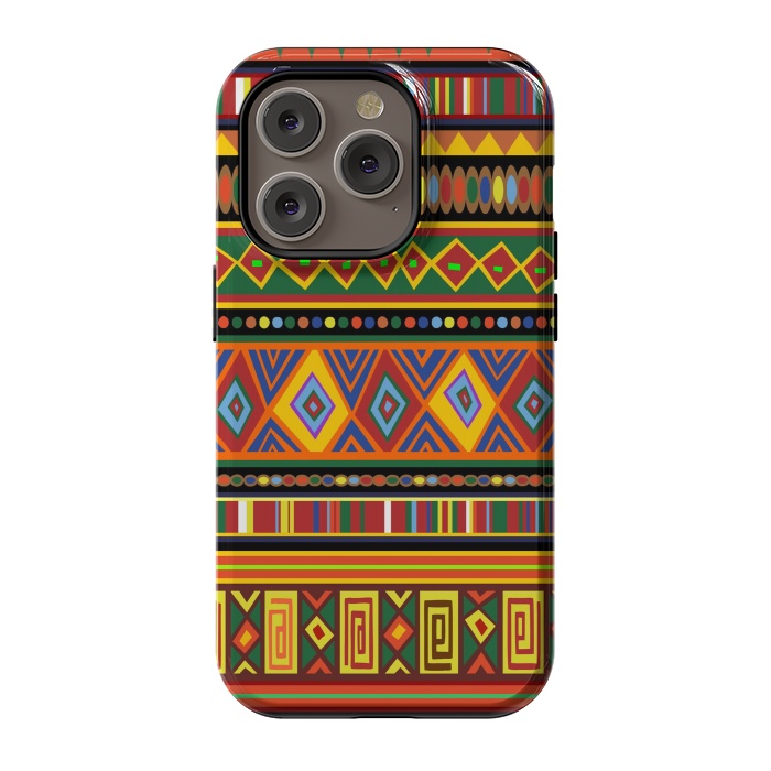 iPhone 14 Pro StrongFit Ethnic Colorful Pattern Africa Art by BluedarkArt